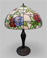 20th CENTURY STAINED GLASS TABLE LAMP