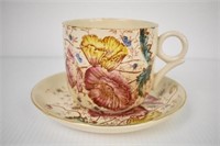 VICTORIAN OVERSIZED CUP & SAUCER - 4"H X 4 1/2"W