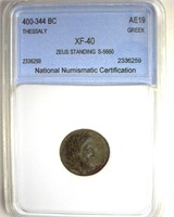 400-344 BC AE19 NNC XF40 Zeus Standing S-5660