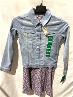 Levis Girls 2 Piece Dress And Denim Jacket Xl 14