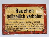GERMAN METAL SIGN - RAUCHEN POLIZEILICH VERBOTEN