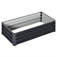 Grey Galvanized Steel Raised Garden Bed Box