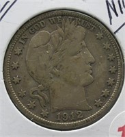 1912 Barber Silver Half Dollar.