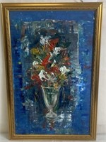 James Michaels Listed, Acrylic on Board Flowers