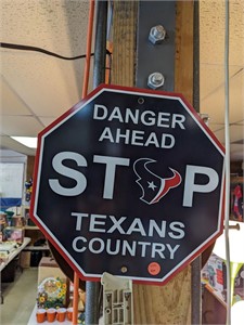 Texans Country Danger Ahead Sign 12 x 12