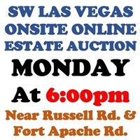 WELCOME TO OUR MON. @6pm ONLINE PUBLIC AUCTION