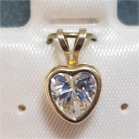 10K Yellow Gold Cz Necklace Pendant SJC