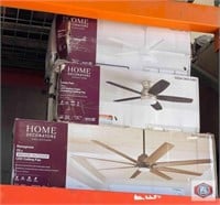 3 pcs mix ceiling fans; assorted Home decorators