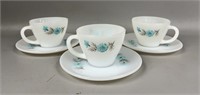 Vintage Fire King Bonnie Blue Floral Cups &