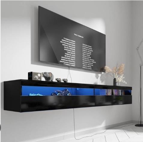 71" EXQUAL Floating TV Stand - BLACK