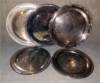 Five Silverplate Platters