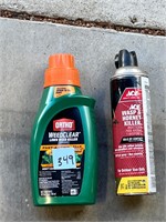 Four containers of weed killer and wasp spray