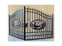 Greatbear 14' BI Parting Wrought Iron Deer Gate