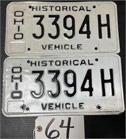 Historical Ohio License Plate Set