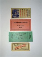 COLLECTION OF CIRCUS WORKING BOY PASSES