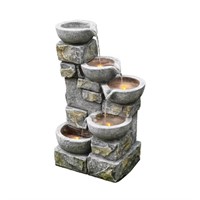 Style Selections 27-in H Resin Tiered Outdoor