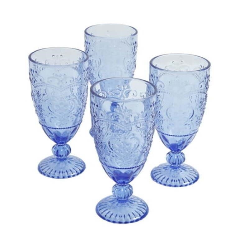 Pioneer Woman Amelia 4pc 14.7oz Goblet Blue