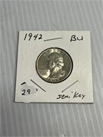 1942 BU Quarter Silver