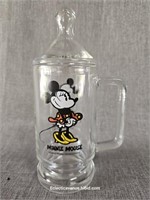 Disney Minnie Mouse Clear Glass Mug w LId
