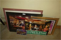 Framed Elvis Prints, Puzzles & Signs