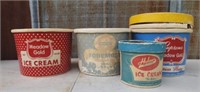 Lot of vintage ice cream buckets