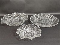 Federal Pioneer Fruit Design Glass Plate & Bowls
