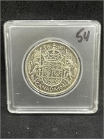 1954 Silver Canadian Half Dollar 50 Cents