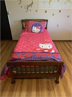 Twin headboard/mattress w/ Hello kitty bed set