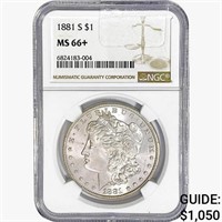 1881-S Morgan Silver Dollar NGC MS66+