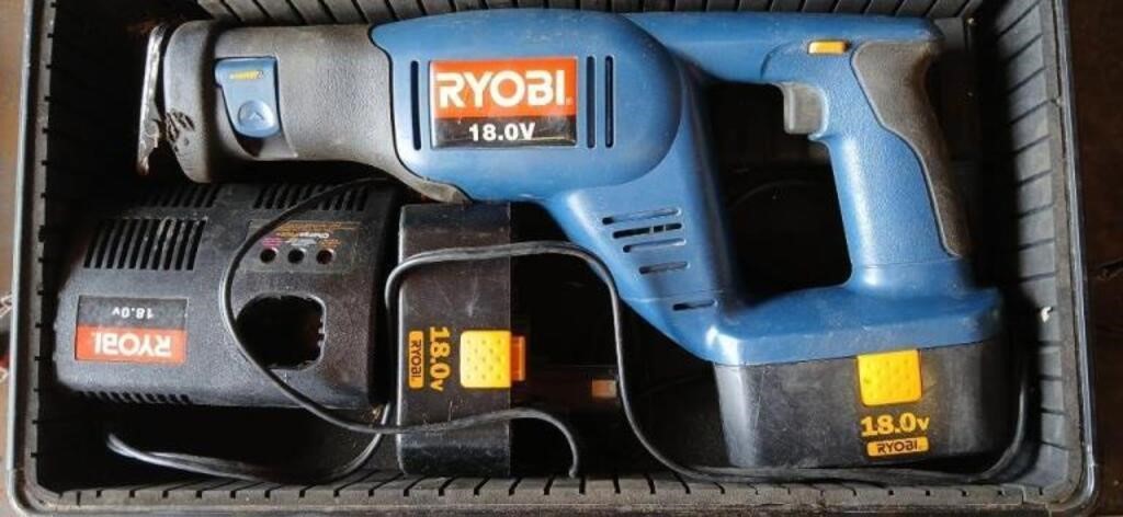 Ryobi reciprocating saw in hard case battery not