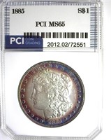 1885 Morgan PCI MS65 Great Rim Color