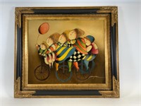Framed & signed Bicycle Ride Art