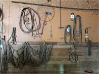 tire chains, belts, etc on wall