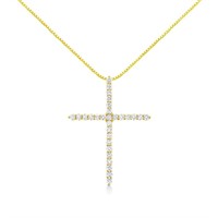 10k Gold 3.00ct Diamond Cross Necklace