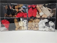 TY Beanie Babies Lot w/4 Display Cases