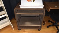 Wooden Stand with Wheels, Podium Top, 30in Tall