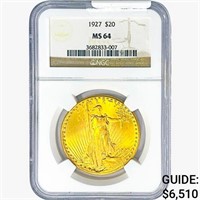 1927 $20 Gold Double Eagle NGC MS64