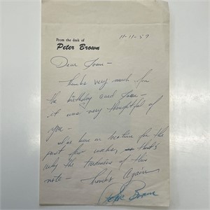Peter Brown signed letter