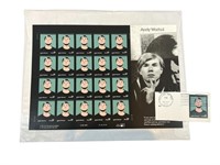 An Andy Warhol 20 Stamp Sheet 2001 37 Cent Stamps