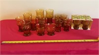 Vintage 1970s Libbey Amber Glass Tumblers in the
