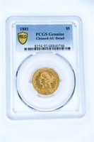 1881 $5 Gold Piece Genuine AU