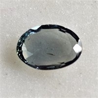 CERT 0.61 Ct Faceted Heated Blue Sapphire, Oval Sh