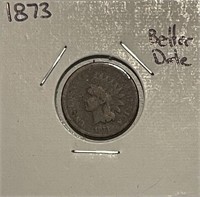 US 1873 Indian Cent Better Date