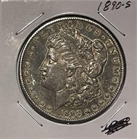 US 1890S Silver Morgan Dollar - very nice