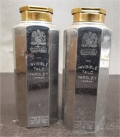 Pair of Vintage Tin/Brass Talc Powder Bottles