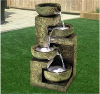 $413  4 Tiers Polyresin Garden Fountain with LEDs