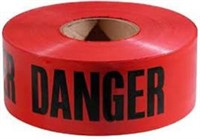 (4) Red Danger Barricade Tape, 3" X 1000'