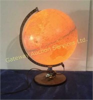 Vintage Light Up Globe approx 16 inches High