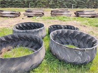 (4) Turned Tire Feed Bunks