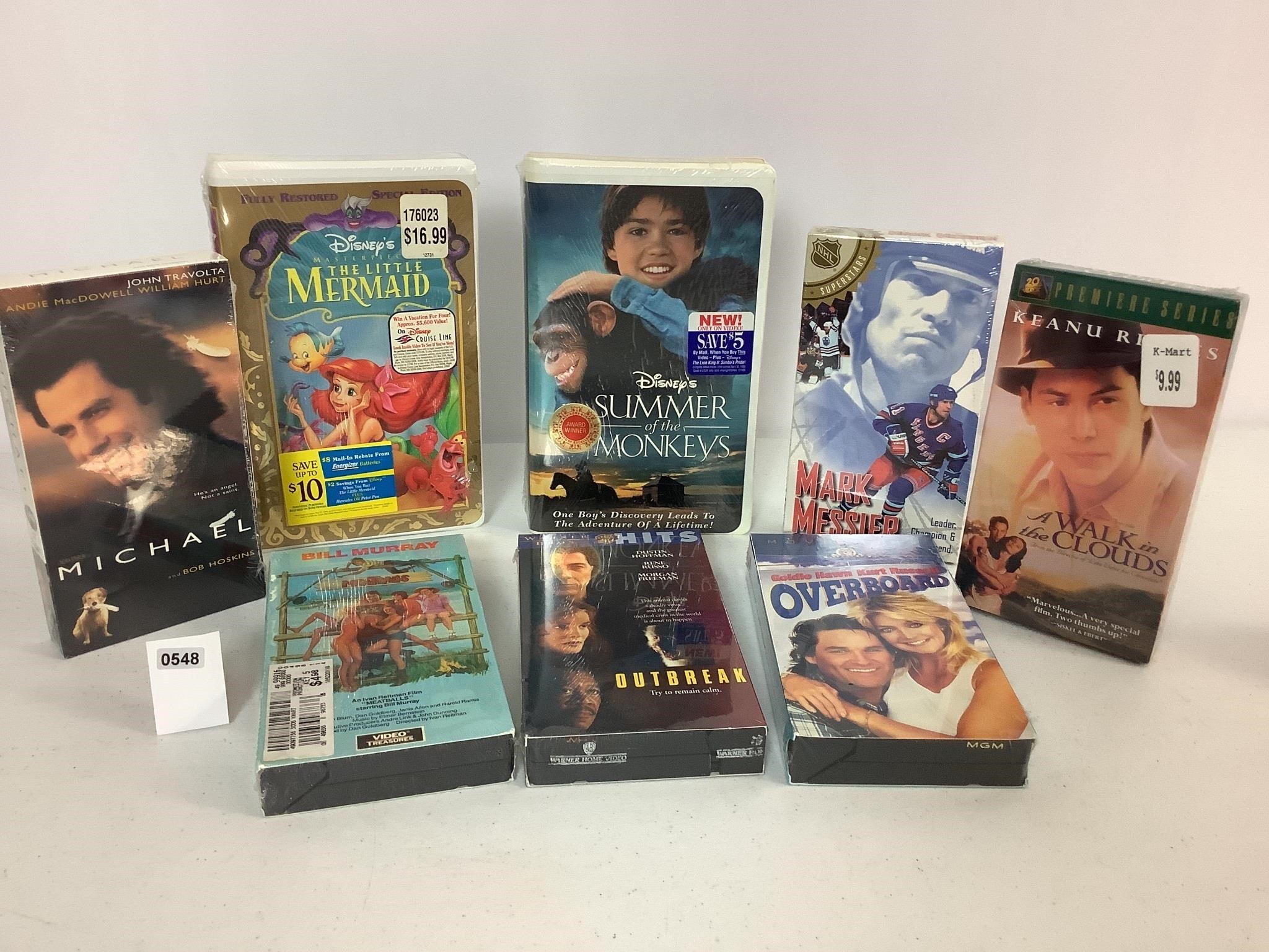 8 VHS TAPES - SEALED